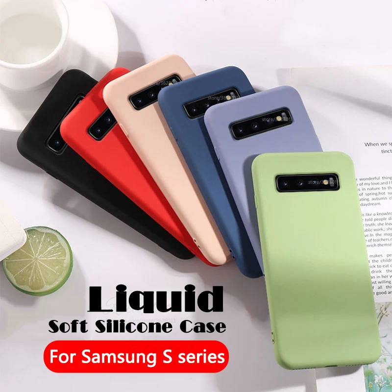 Soft Liquid Silicone Case for Samsung Galaxy S10e S10 Plus phone case tpu protection back cover s10+ s10plus s 10 e funda couqe |