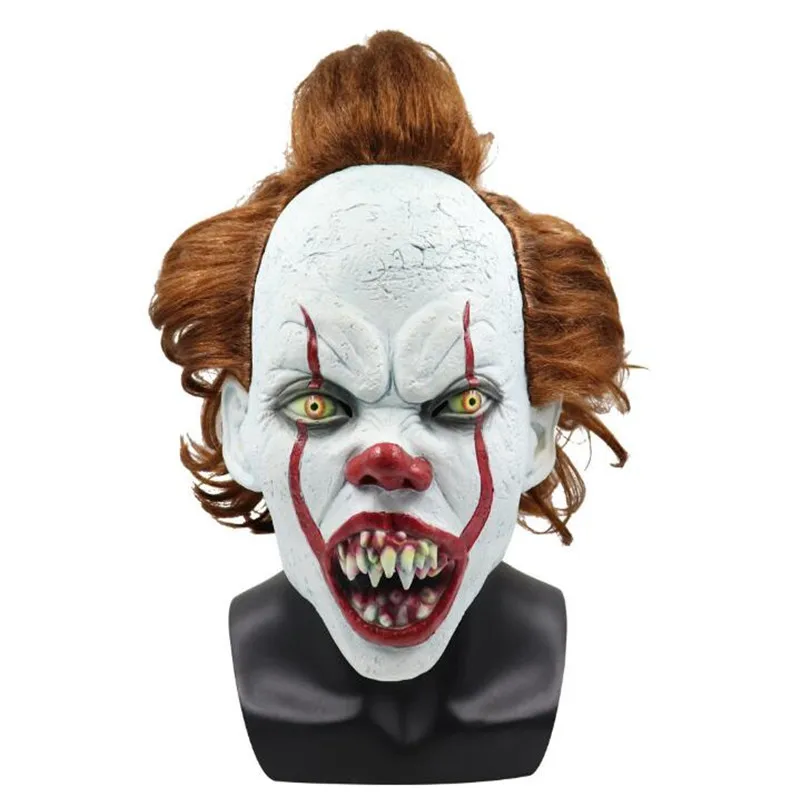 Стивен Кинг это маска Pennywise ужас клоун Джокер маска глаза блестит клоун латексная маска Хэллоуин косплей костюм реквизит