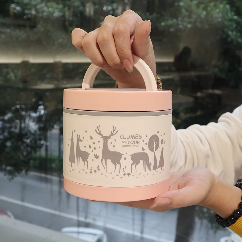 Круглый стеклянный Ланч бокс 2 цвета Портативный с ручкой фотоизоляционный