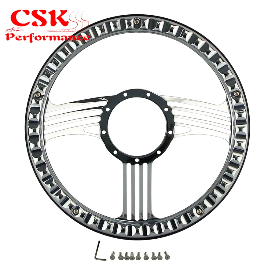 9 лунок 14 &quotхром заготовка рулевое колесо W/половина ПВХ Обёрточная бумага +