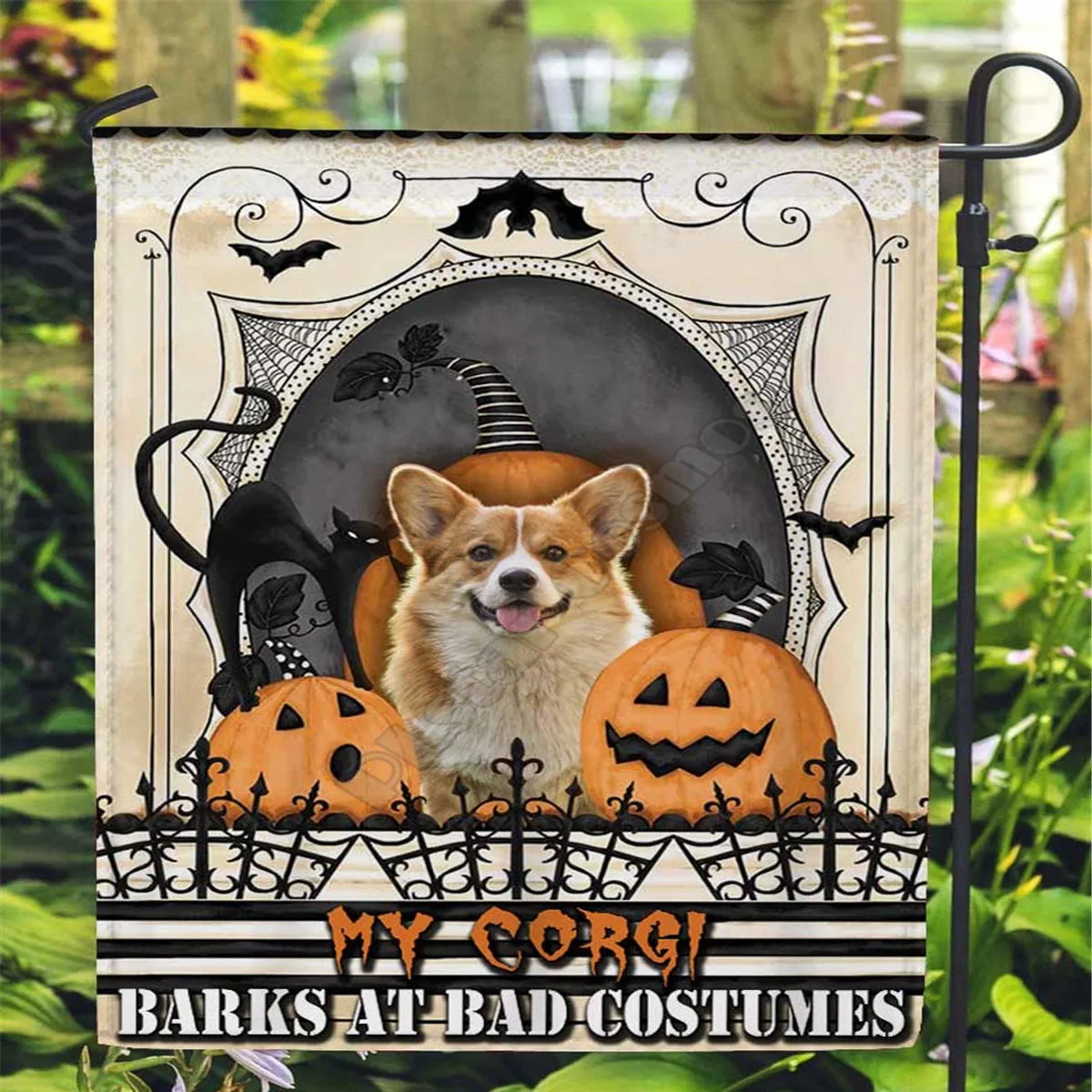 Счастливая фотография 3D полная печать садовые флаги подвесной домик флаг