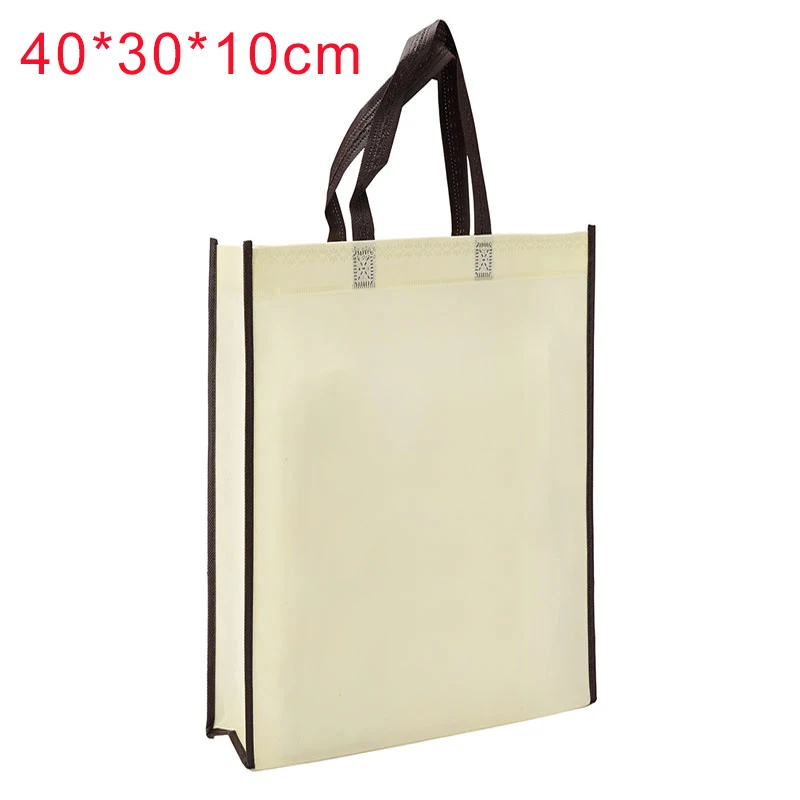 Beige-vertical Новая многоразовая сумка для покупок Большая складная сумка для продуктов двухцветная Нетканая удобная сумка для хранения Экологичная сумка - Цвет: Beige-vertical