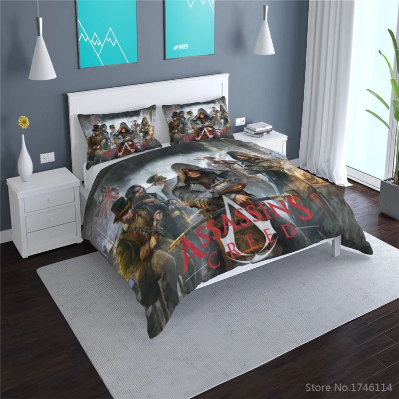 

Twin Full Queen King Size Bedding Set Assassin's Creed 3D Game Printed Comforter Cover Set Bed Linens Bedclothes Home Textile