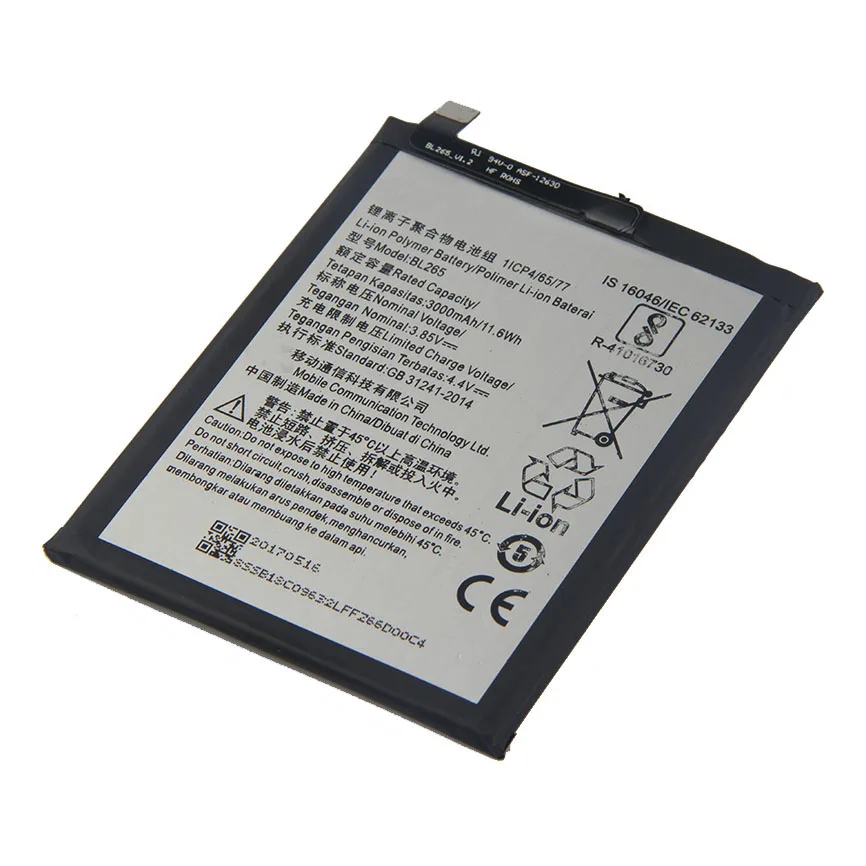 Оригинальный аккумулятор большой емкости BL265 для Lenovo M Kung-Fu XT1662 MOTO XT1663 3000 мАч |