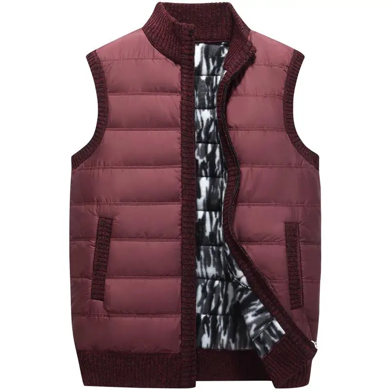 Mens Jacket Sleeveless Vest Winter Male Fleece Warm Vest Coats Men Stand Collar Army Thicken Waistcoats Clothing