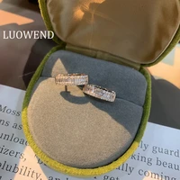 luowend 100 18k solid whiterose gold earring women engagement hoop earrings 0 5 ct real natural diamond earring fashion design