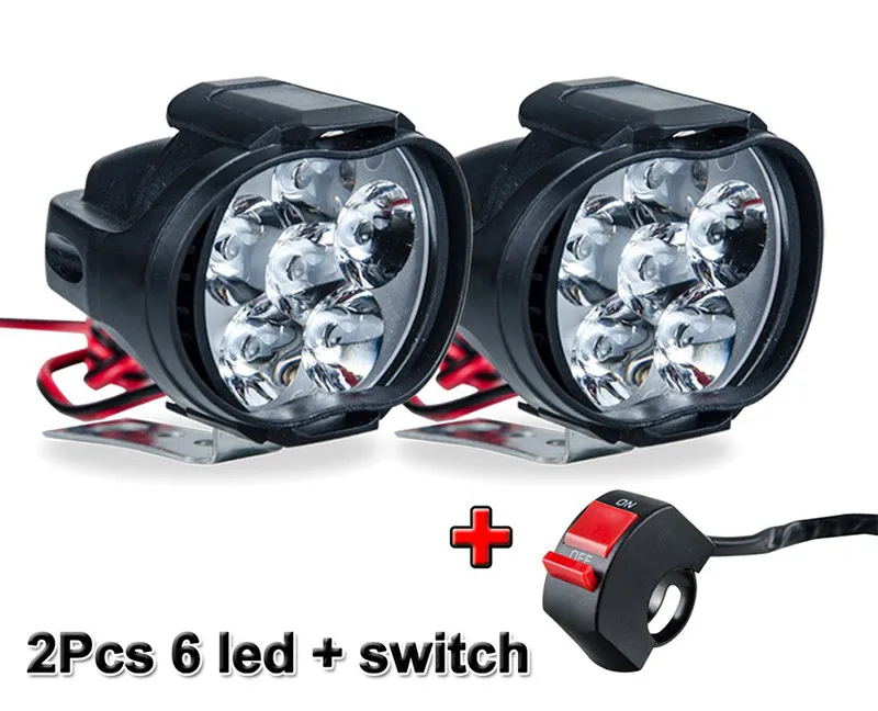 1 пара 6 Светодиодный точечный светильник Точечный Мотоцикл головной супер яркий