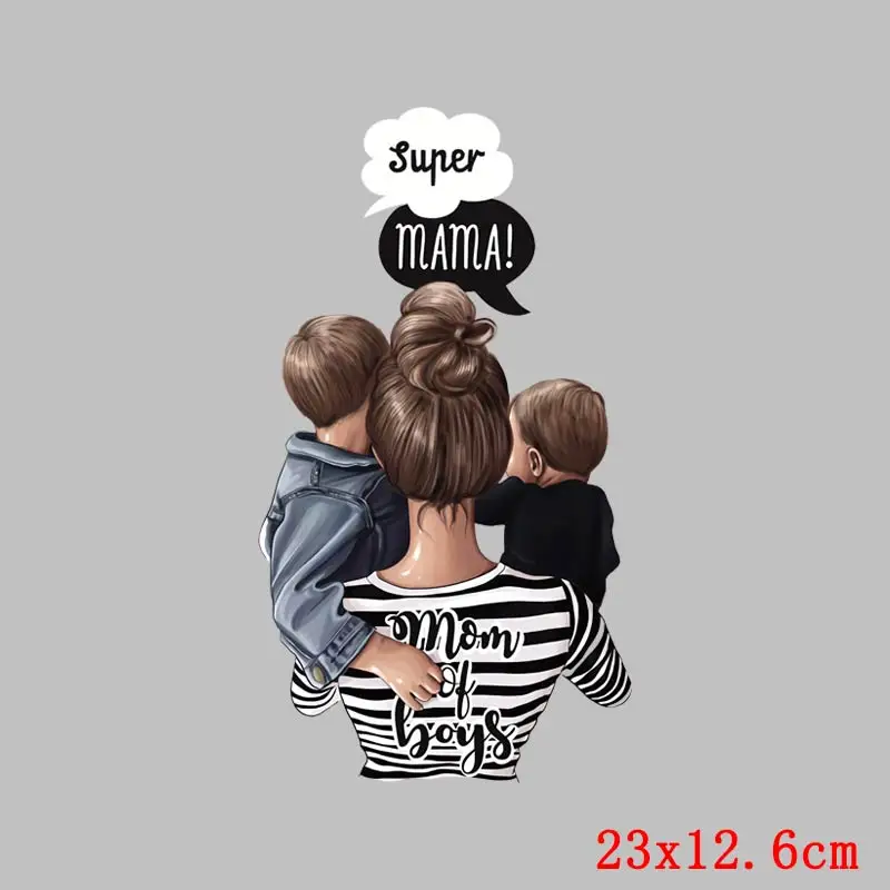 Железная переводная одежда для мамы и ребенка термопереводная Мода патчи дочки