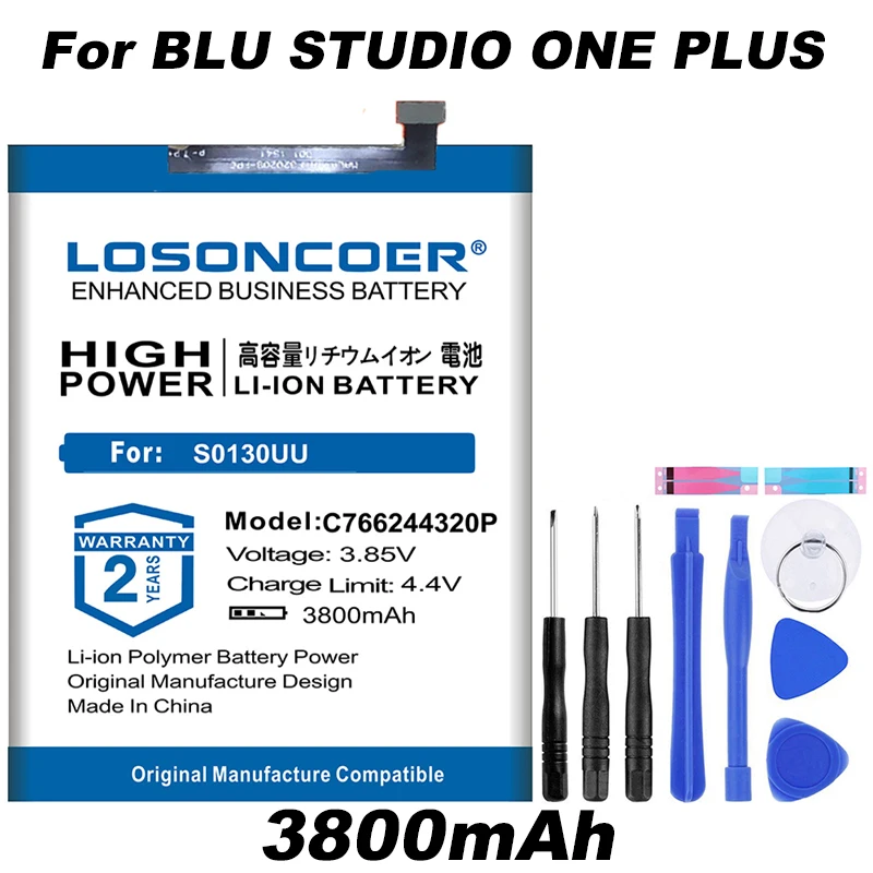 Аккумулятор LOSONCOER C766244320P 3800 мАч хорошего качества для Blu Studio One Plus S0130uu