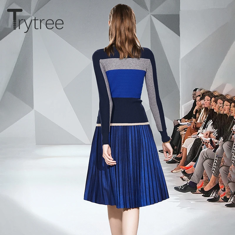 Trytree осенне-зимний комплект из двух предметов Повседневная водолазка вязаный