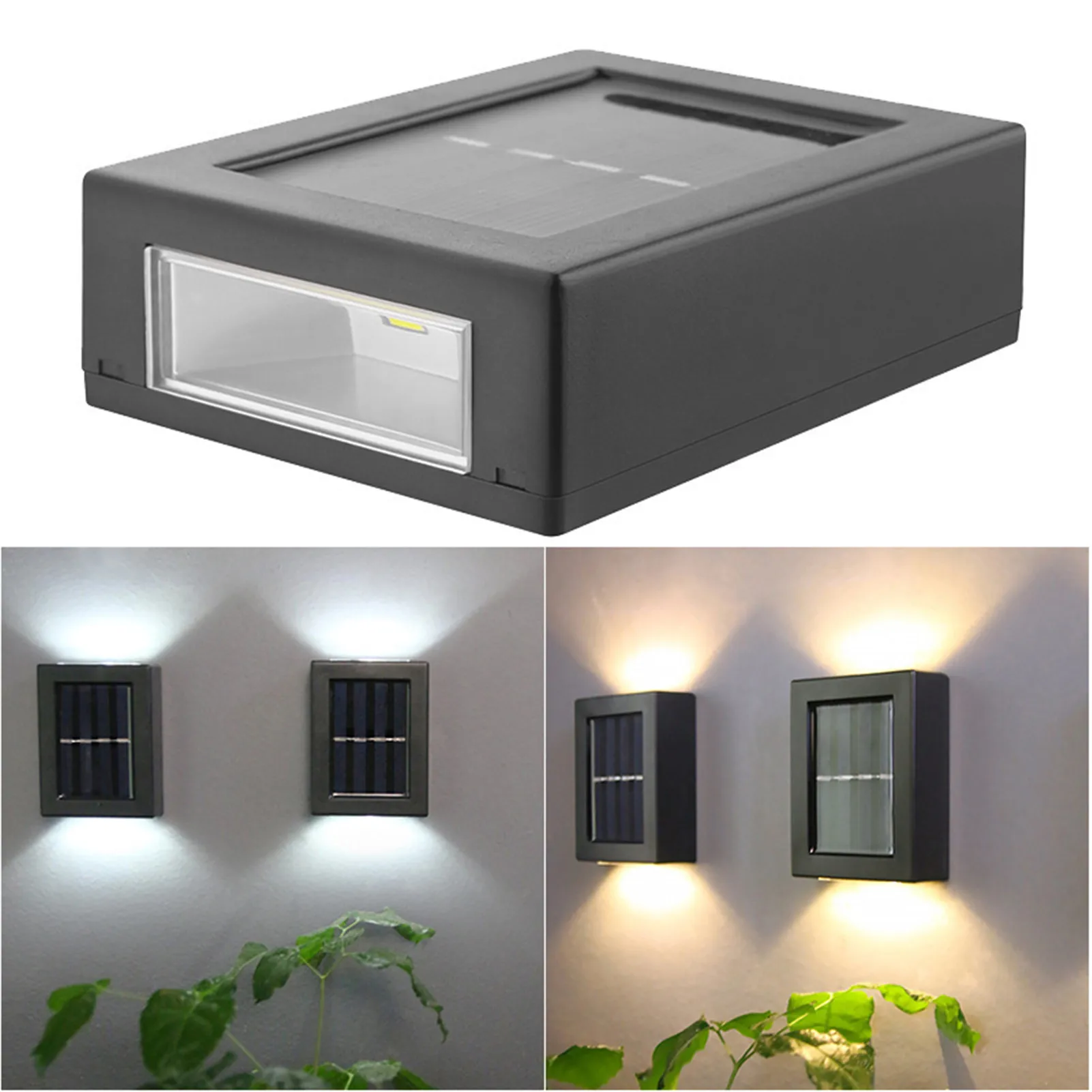 

2 Pcs Solar LED Wall Lamp Light Up Down Outdoor Garden Decoration Street Light Nordic Living Room Porch Lamp