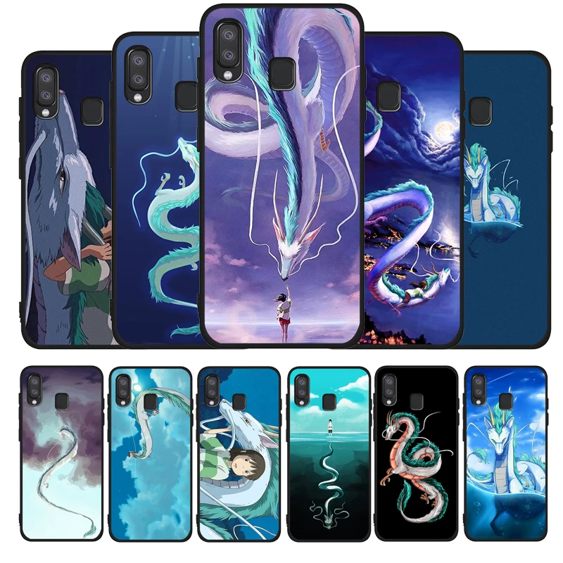Унесенные призраками Хаку дракон черный чехол для телефона из ТПУ с принтом Samsung