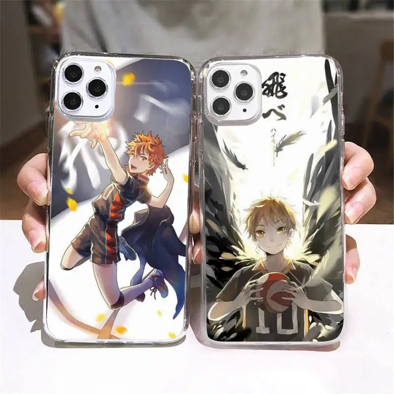 

Hot Anime Volleyball Haikyuu Phone Case Transparent soft For iphone 5 5s 5c se 6 6s 7 8 11 12 plus mini x xs xr pro max