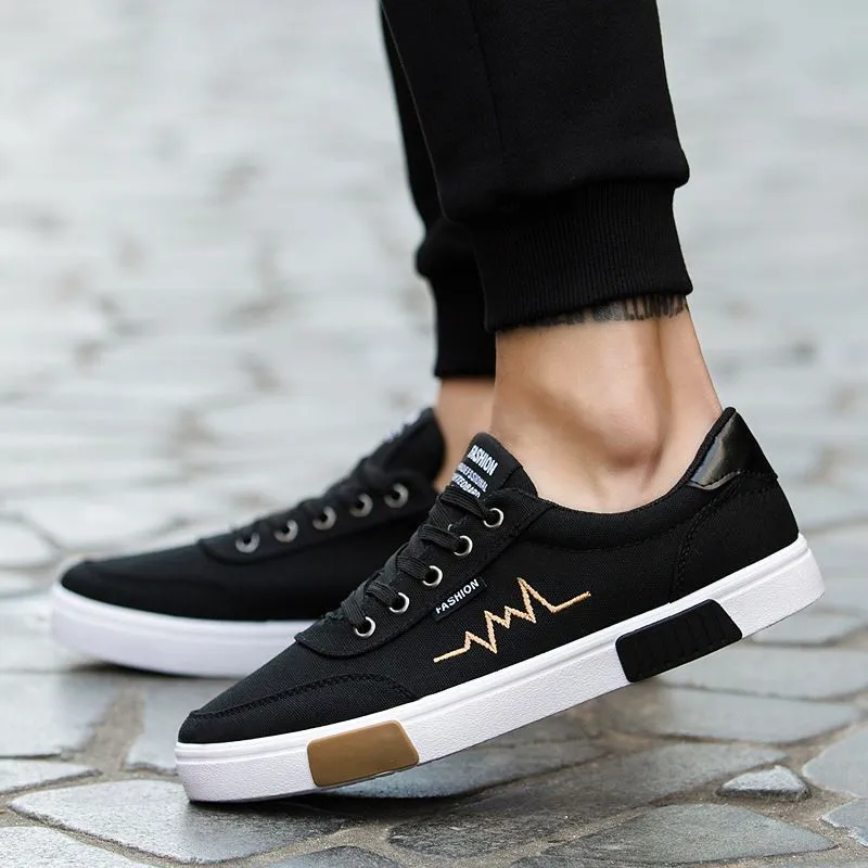

New Spring Summer Canvas Shoes Men Sneakers Low Top Black Shoes Men's Casual Shoes Male Brand Fashion Sneakers 39-44