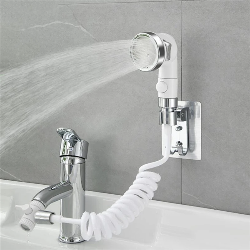 

Washbasin External Shower Set Bathroom Hand-Held Faucet Extender Telescopic Booster Nozzle Set Shampoo Artifact