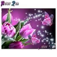 5d diamond painting tulip butterfly diamond embroidery diy full squareround mosaic picture rhinestone modern home decoration