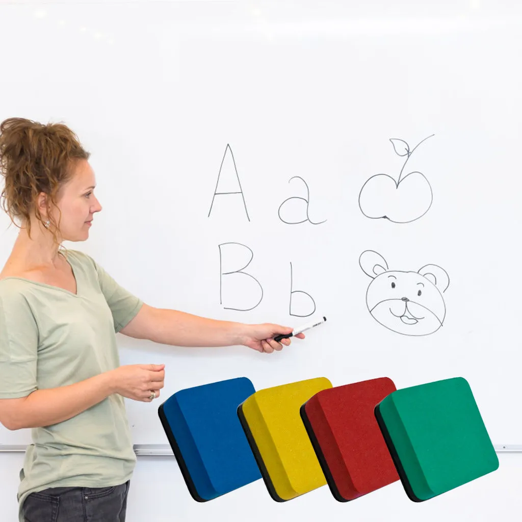 10PC Magnetic Chalkboard Sidewalk Chalk Eraser Whiteboard Blackboard Wipe School Office Supplies Black Board | Канцтовары для