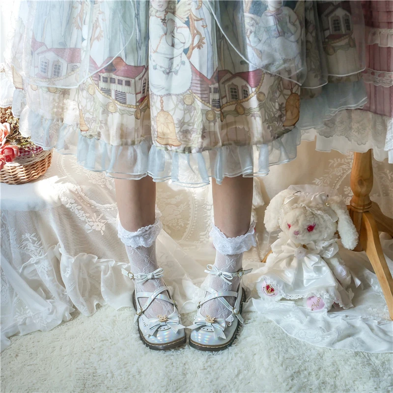 

Japanese anime cosplay lolita shoes vintage round head cross bandage gothic shoes cute bowknot solid kawaii shoes loli cos new