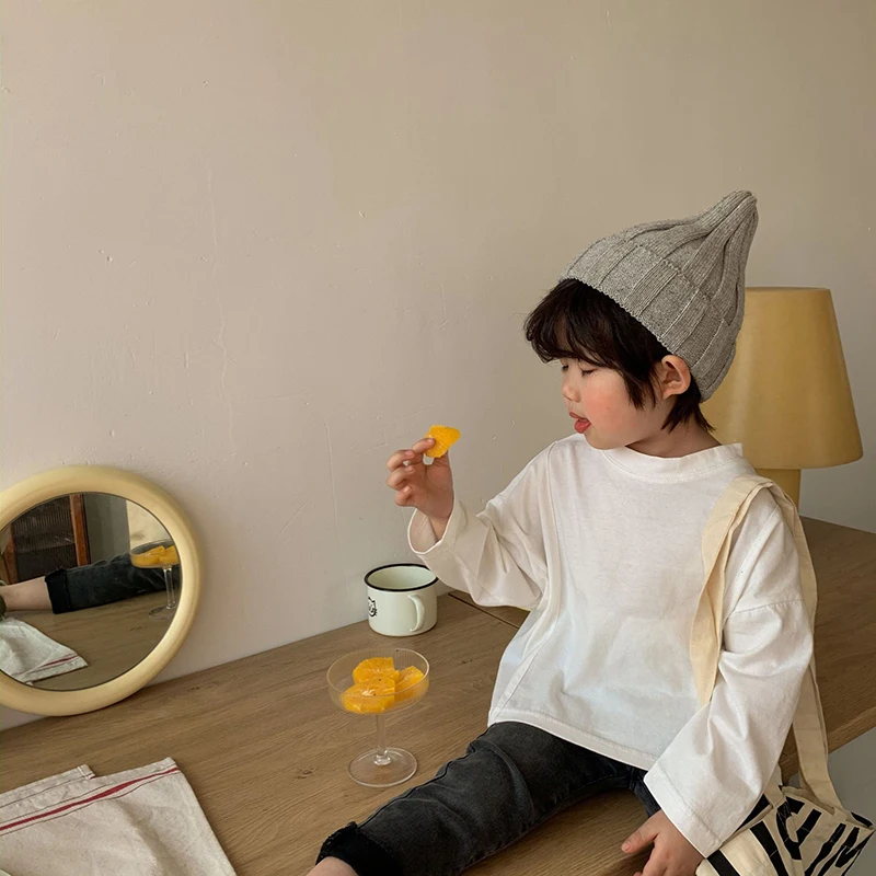 

Keelorn Girls Casual T-shirts 2021 New Spring Baby Boys Solid Sweatshirt Long Sleeve Childrens Loose Clothing 2-6T