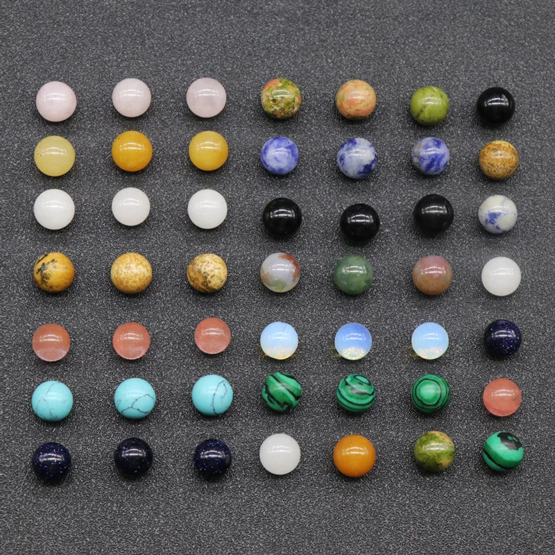 

10Pcs/Lot 8/10/12MM No Holes Round Natural crystal semi gem agate Fo Diy Necklace Bracelet Jewelry Making Handmade