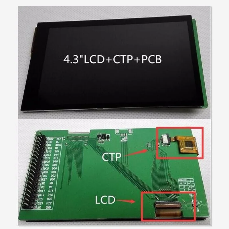 RGB интерфейс 4 3-дюймовый TFT ЖК-дисплей модуль емкостная резистивная сенсорная