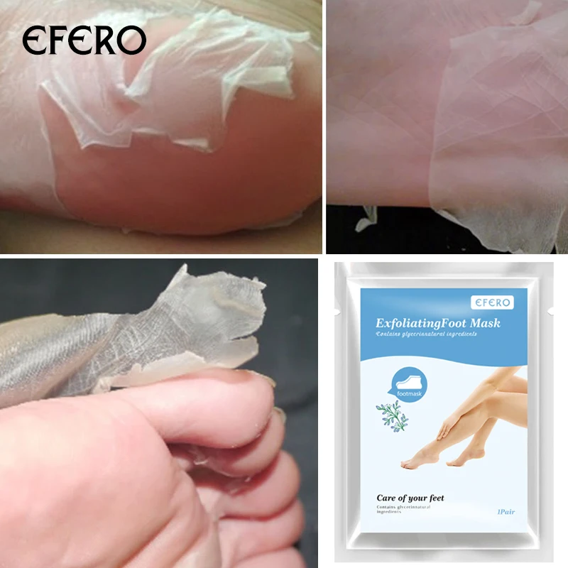 Шелковая отшелушивающая маска для ног efero средство удаления омертвевшей кожи