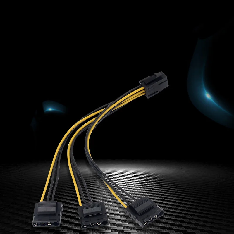 6 дюймов 3 x Molex 4 pin до 6-Pin разъем PCI Express видео карта Pci-e ATX PSU кабель Конвертор питания