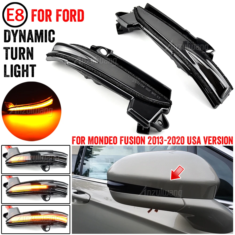 

Для Ford Fusion Mondeo США версия 2013-2020 динамический мигающий сигнал светодиодный ворота мигающий боковой зеркальный индикатор мигающий