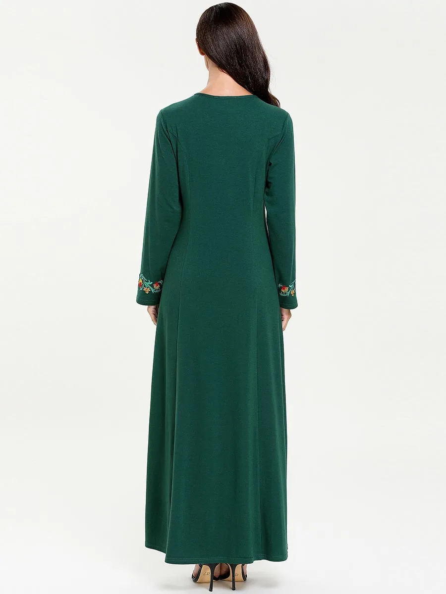 Женское платье-Кафтан Vetemet Марокканское трикотажное платье с вышивкой в арабском