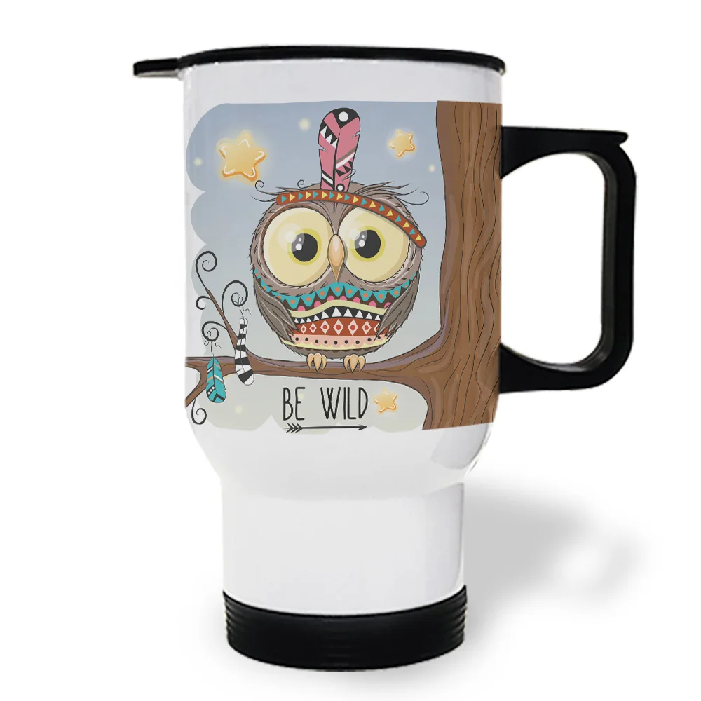 Мультяшная сова с двойными стенками термоизолированная кофейная кружка