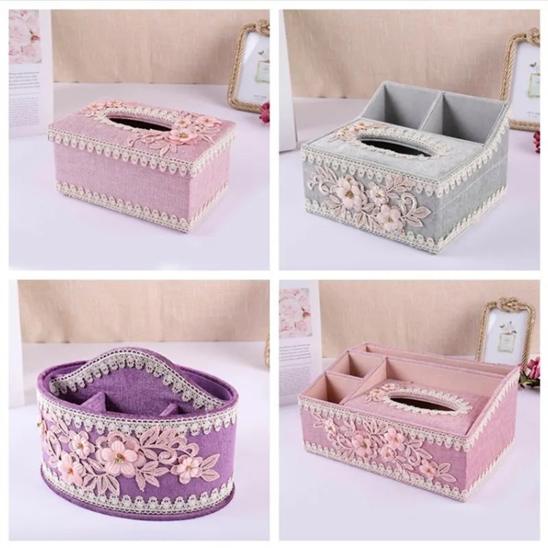 Новинка 2019 коробка для салфеток украшение в виде цветка кружево 4 цвета держатель