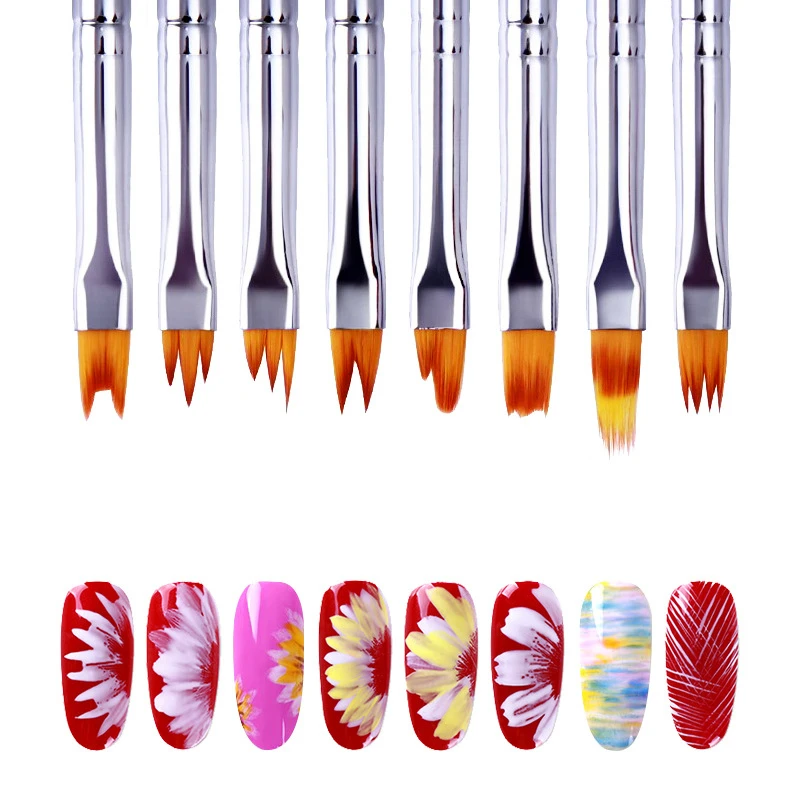 1 шт. ручка для ногтей с лепестками резной карандаш маникюра инструменты