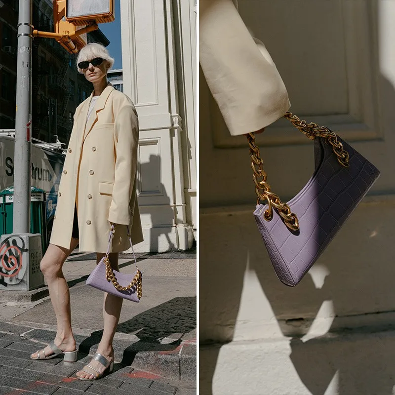 Нишевая дизайнерская женская сумка 2020 сетчатая красная с новым крокодиловым