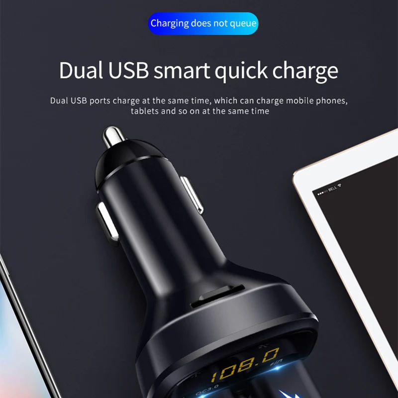 Быстрое зарядное устройство QC 3 0 с двумя USB-портами автомобильный комплект