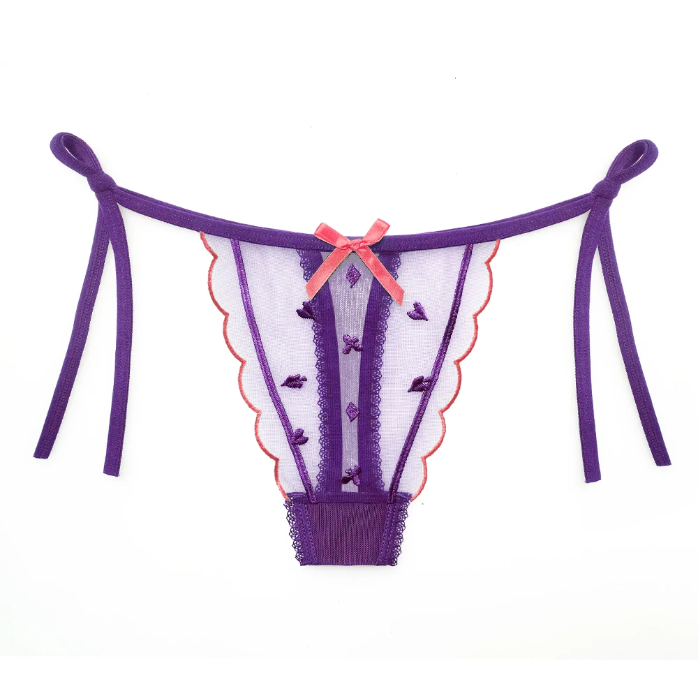 

Female Bandage Thongs Sexy Panties For Women Mesh Bow Lingerie Transparent G-Stings Teenage Girls Intimates Panti XXS-XL 2246