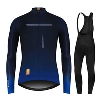 spain 2022 new team long sleeve cycling jersey set bib pants ropa ciclismo bicycle clothing mtb bike jersey uniform men clothes