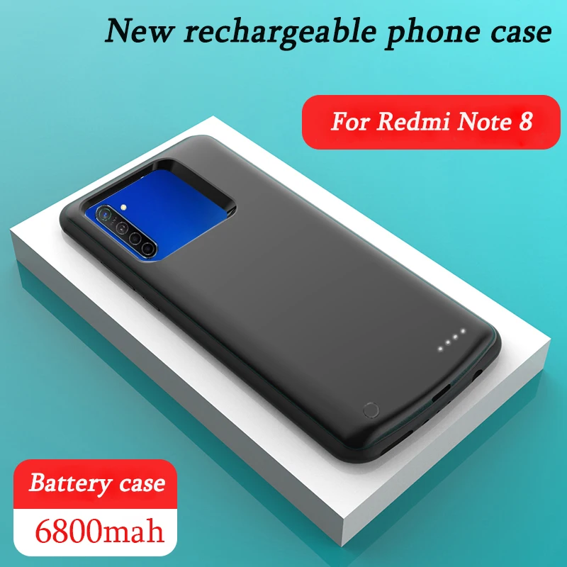 Высокое качество 6800 мАч Внешний аккумулятор чехол для Xiaomi Redmi Note 8 запасная