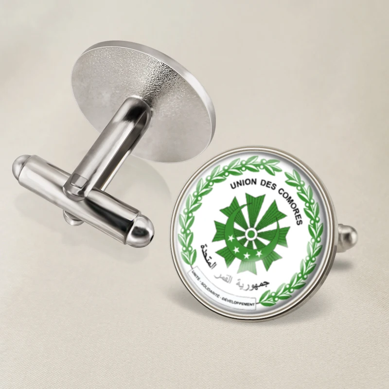 Герб Коморские Острова Комор карта национальный флаг эмблема запонки | Украшения