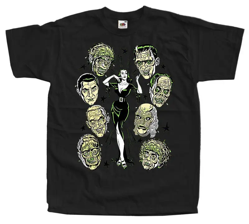 

Universal Monsters V3 Poster T Shirt White Yellow Black All Sizes S 4Xl