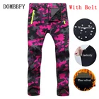 Женские Зимние флисовые теплые брюки, теплые водонепроницаемые уличные спортивные брюки для треккинга, катания на лыжах, кемпинга, женские эластичные брюки