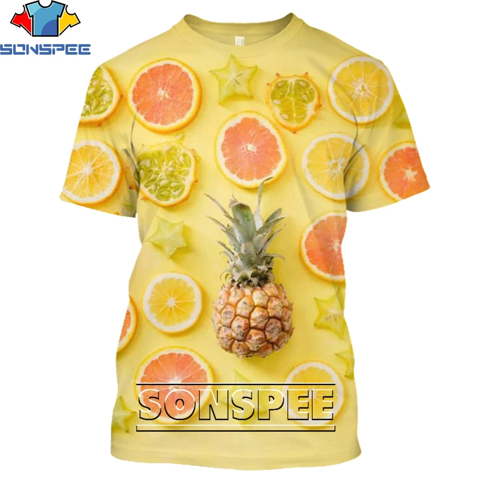 

SONSPEE 3D Fruit Casual Men Unisex TShirt Harajuku Short sleeve Streetwear Clothing Tops