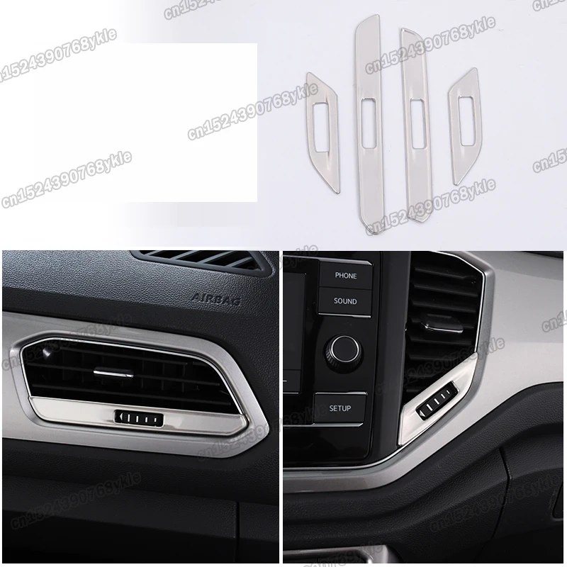 

stainless steel car dashboard air conditioner vent adjust trims for volkswagen t roc vw t-roc 2017 2018 2019 2020 2021 r line