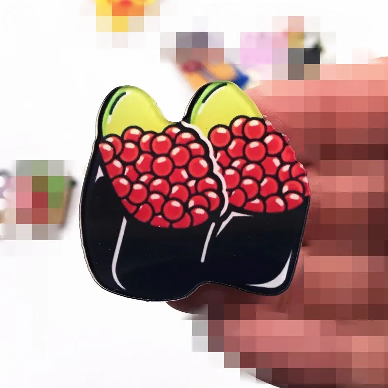 1 шт мультфильм еда пиццы леденец Суши Напиток акриловый значок для женщин рюкзак