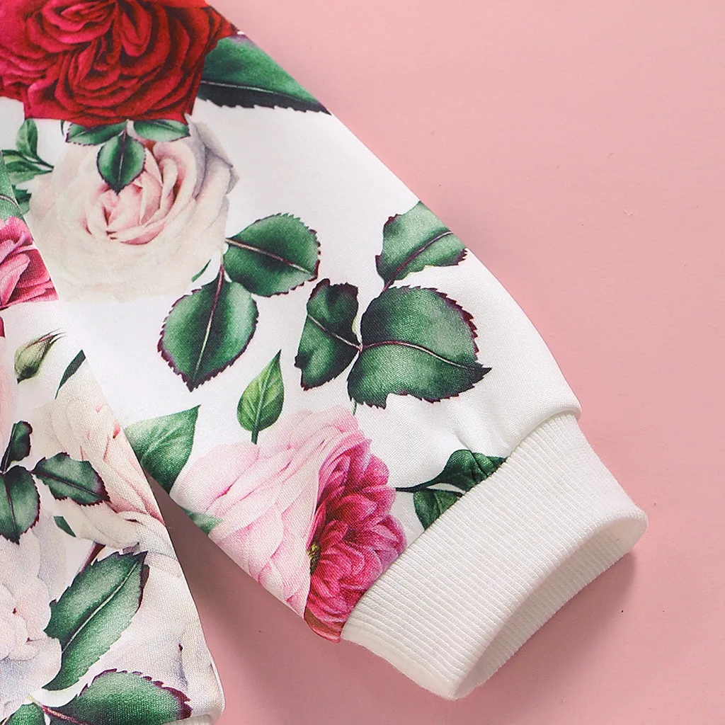 Детская куртка с длинным рукавом на молнии цветочным принтом | одежда и обувь