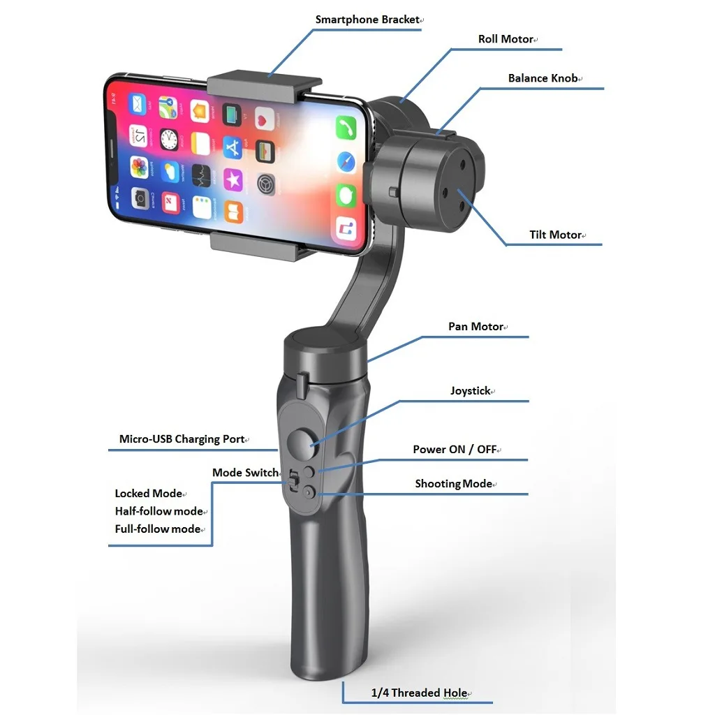 Ручной Стабилизатор для телефона с камерой zhiyun smooth 4 | Электроника