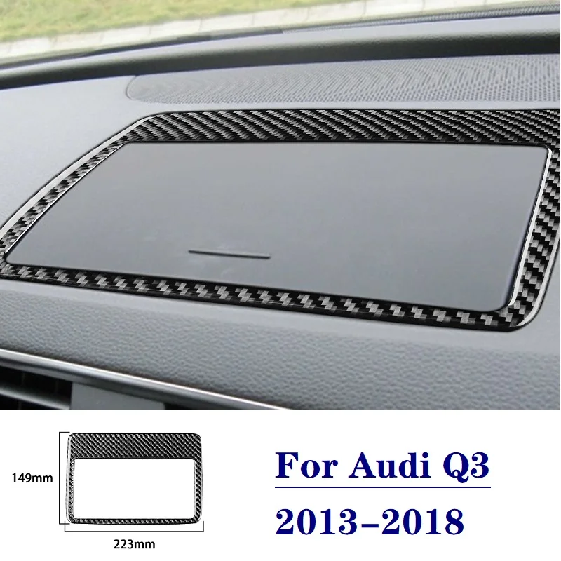 

Carbon Fiber Central Control Dashboard Navigation Frame Cover Trim Auto Sticker Fit For Audi Q3 2013-2018 Car Interior