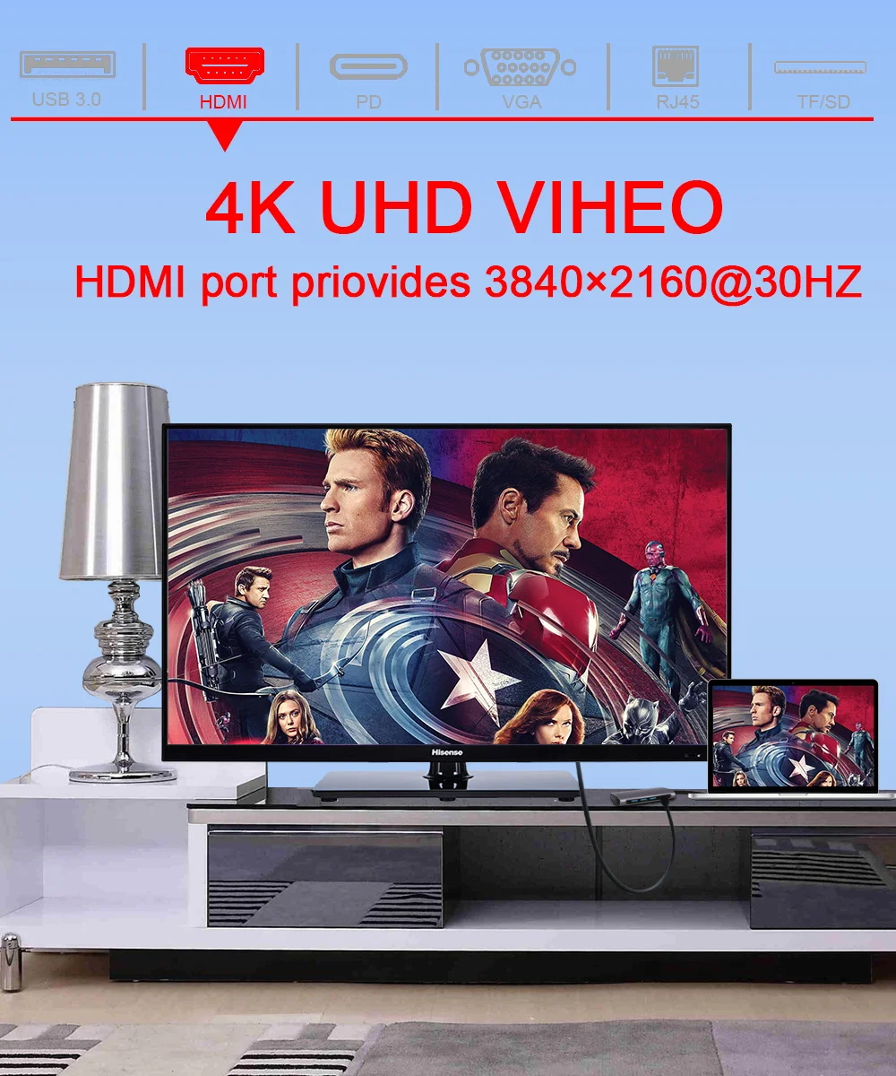 FSU USB C концентратор с HDMI RJ45 PD зарядное устройство кардридер USB 3,0 адаптер usb-хаб для Macbook Pro Аксессуары Мульти USB 3,0 type C концентратор