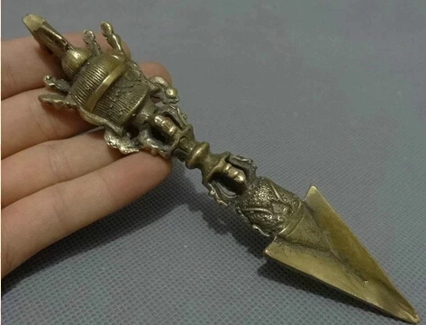 Бесплатная доставка держатель для кинжала Vajra Phurba 007171 Тибетский Бронзовый