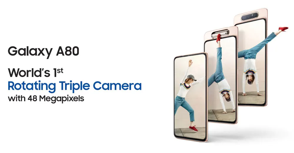 samsung Galaxy A80 A8050 4G LTE мобильный телефон 6," 8 ГБ ОЗУ 128 Гб ПЗУ Snapdragon 730 Android 3700 мАч NFC две sim-карты