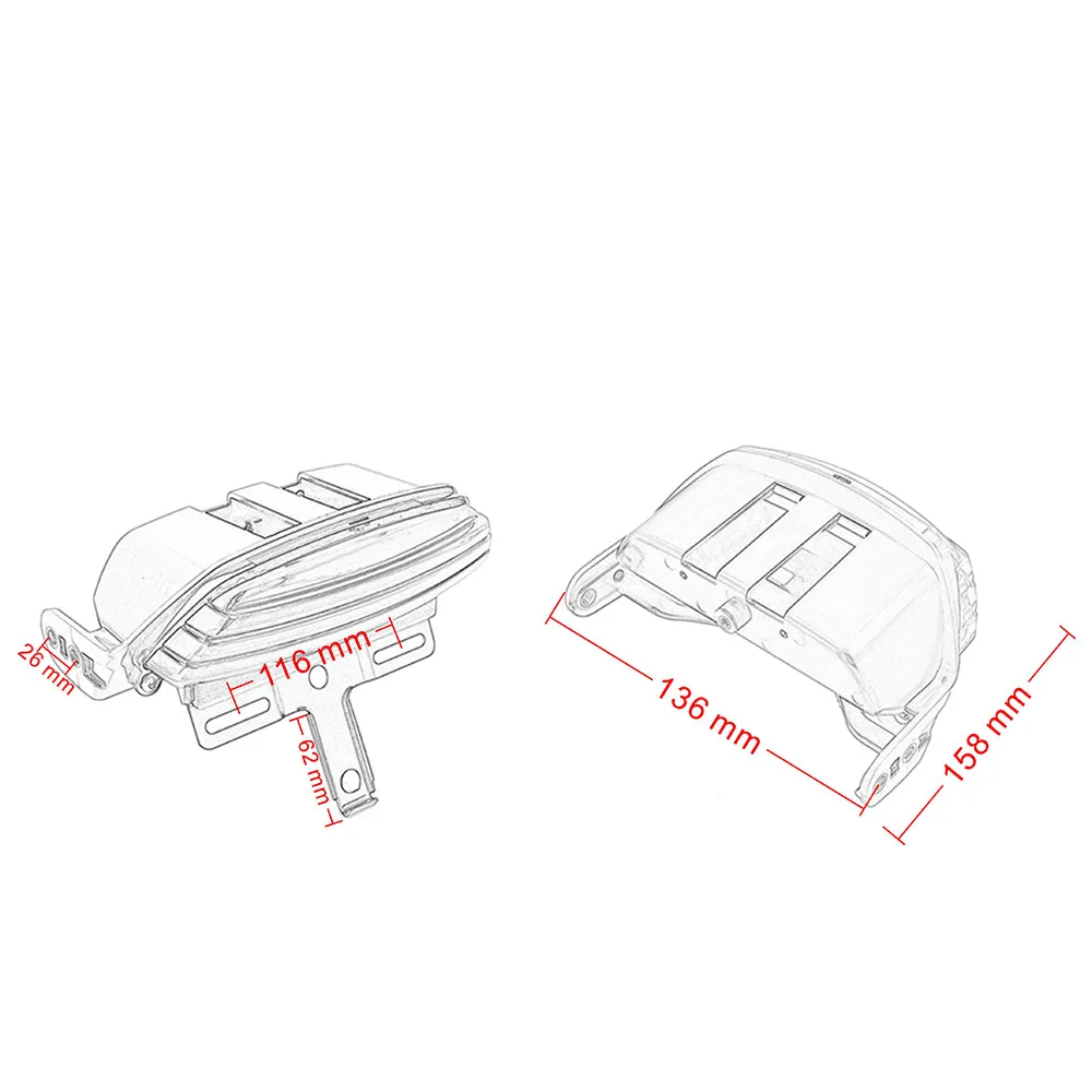 

Motorcycle Tri-Bar Fender LED Tail Brake Light For Harley Dyna Fat Bob Softail FXST FXSTB FXSTC FXSTS FLSTSB 2006-later